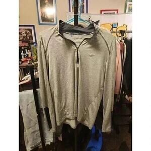 Champion Blank Men's Gray Large Quarter-Zip Sweatshirt CR3